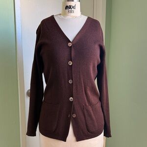 Ann Taylor Petites Vintage 90’s Deep Brown Women's Cardigan Sweater